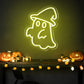 Cute Ghost Hat Halloween Neon Sign