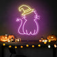 Neon Cat & Hat Cute Halloween Neon Sign