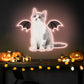 Neon Cat Portrait & Wings Personalized Neon Sign