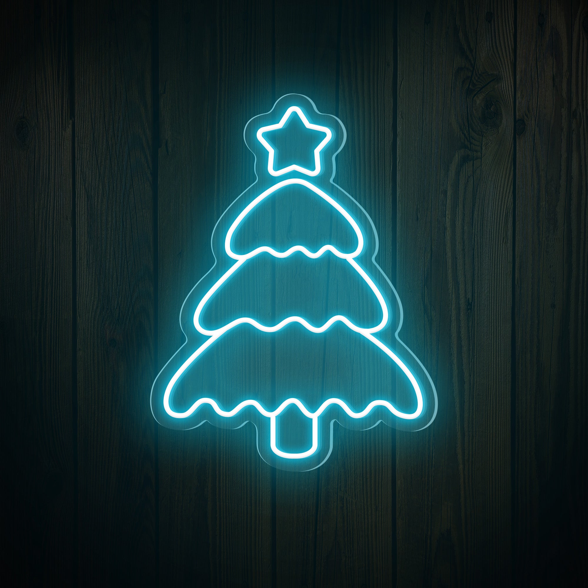 Christmas Tree Shining Star Neon Sign