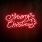 "Merry Christmas" Words Stars & Trees Neon Sign