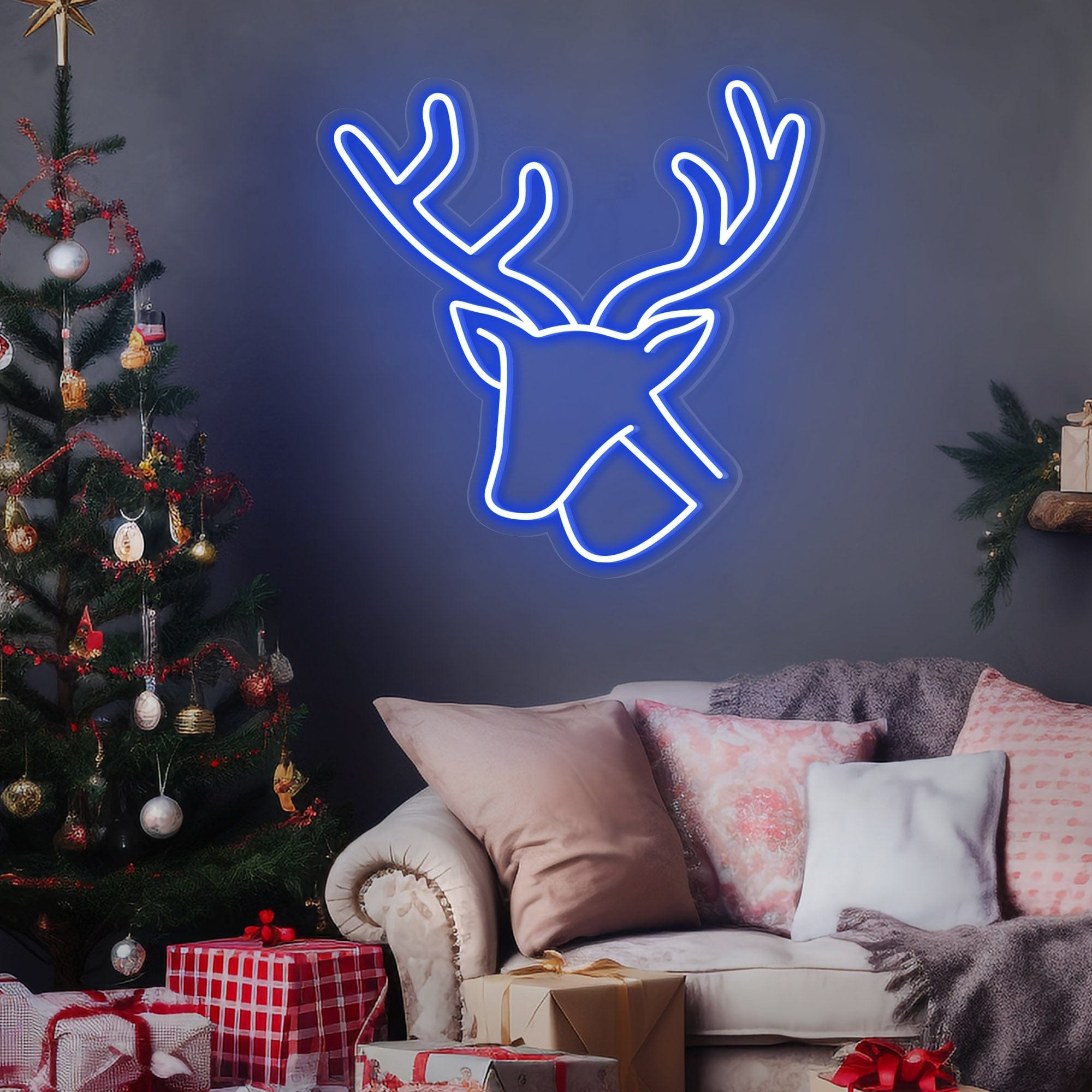 Elk Happy Holidays Neon Sign for Christmas