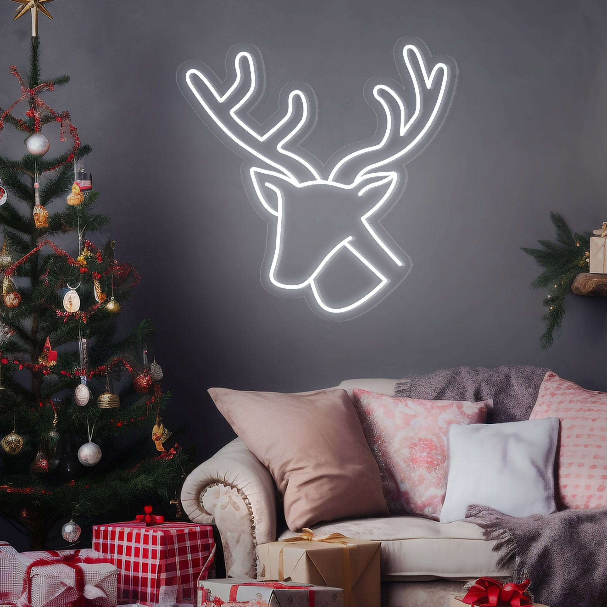 Elk Happy Holidays Neon Sign for Christmas