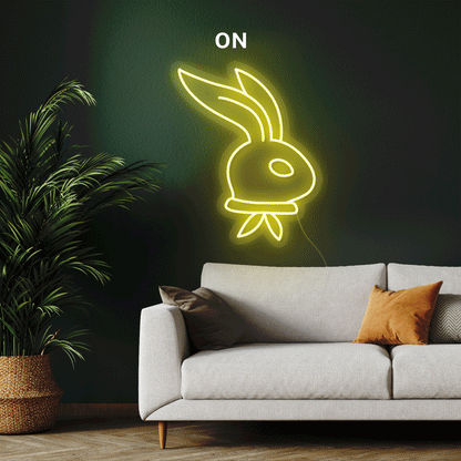 Long-Ear Bunny Easter Neon Sign