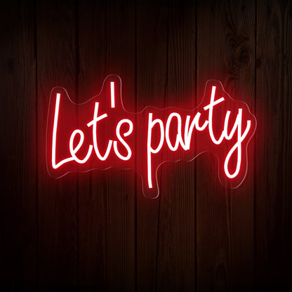 "Let's Party" Words Neon Sign for Special Occasions