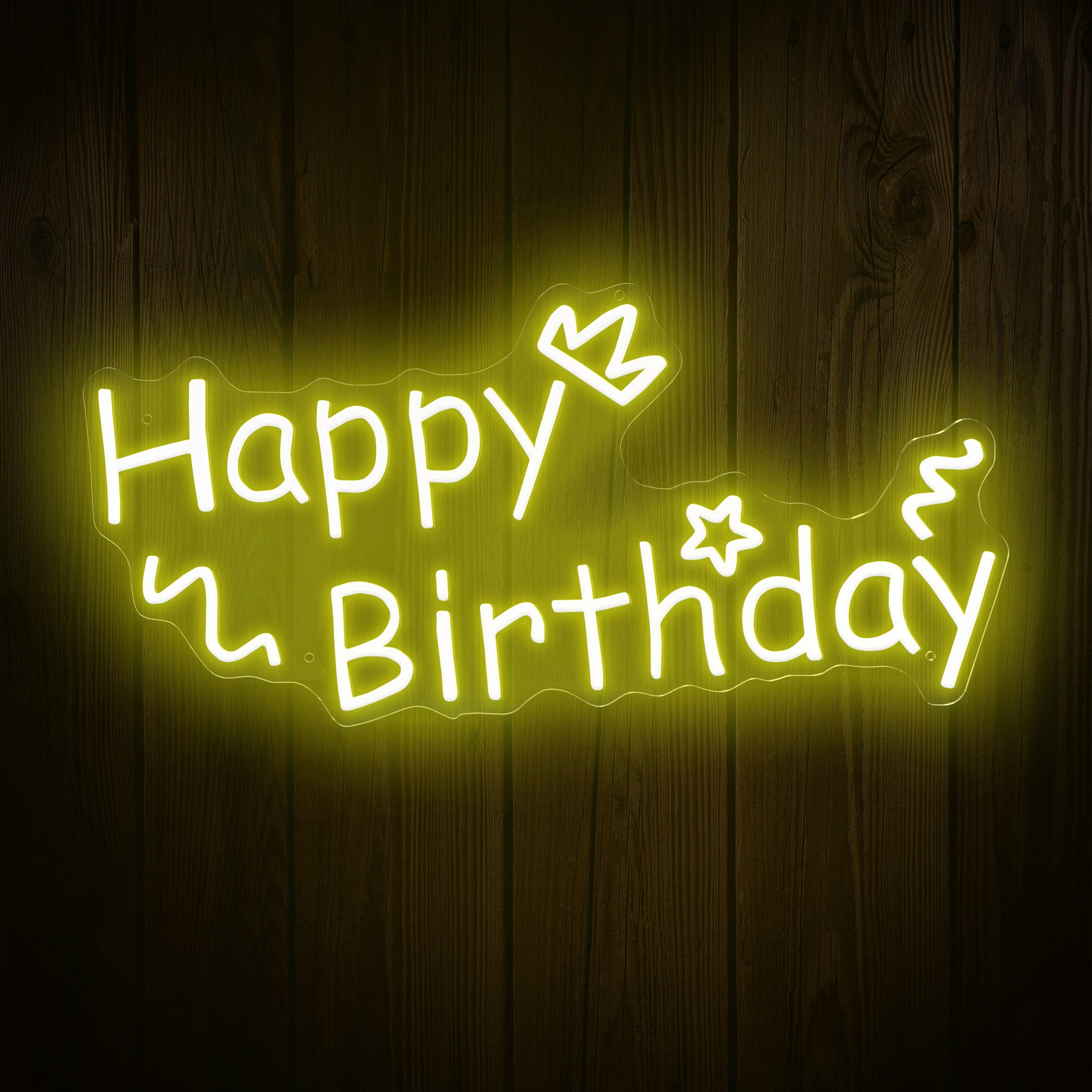 "Happy Birthday" Decorative Words Neon Sign
