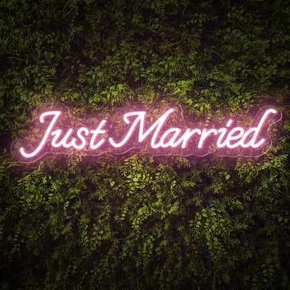 "Just Married" Words Neon Sign