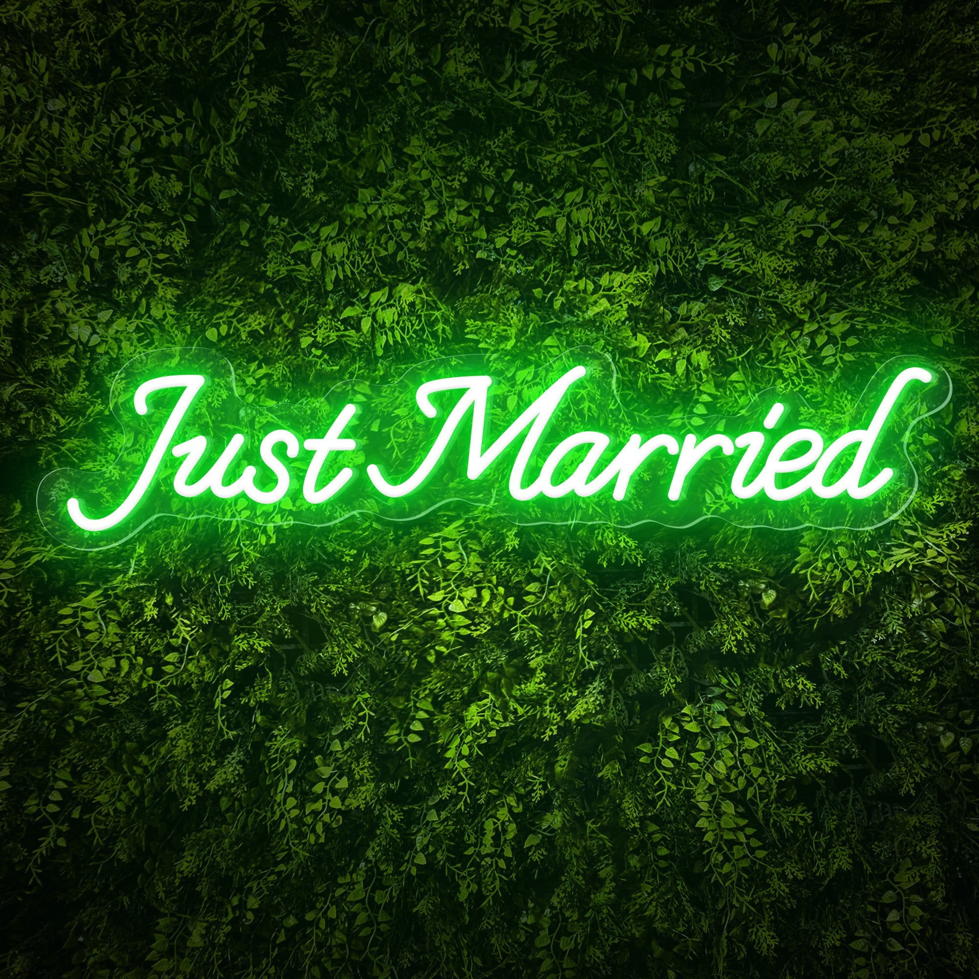 "Just Married" Words Neon Sign