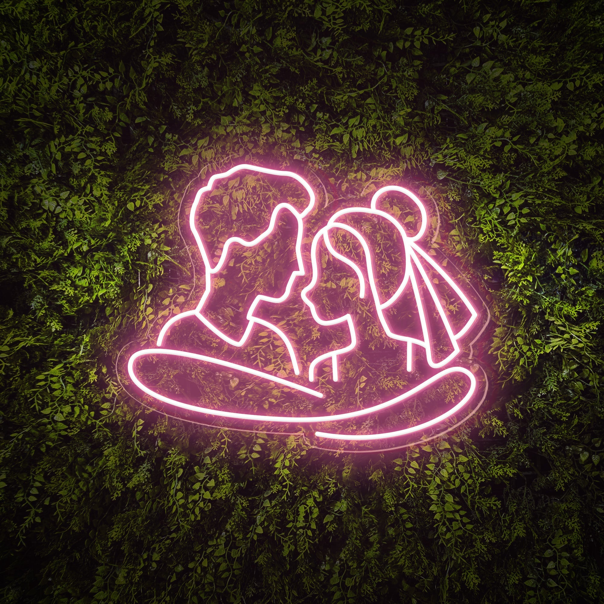 Cuddling Couple Shape Neon Sign