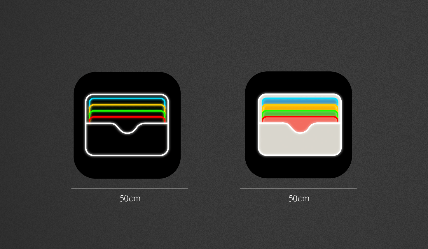 50cm wide x 50cm tall customized led neon sign inquiry