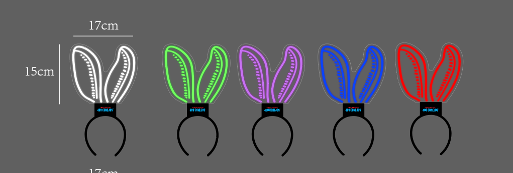 Rabbit Ears LED Acrylic Light Headband with Battery