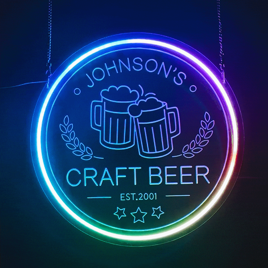 FloWill Multicolor Personalized Name Neon Sign for Bars