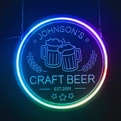 FloWill Multicolor Personalized Name Neon Sign for Bars