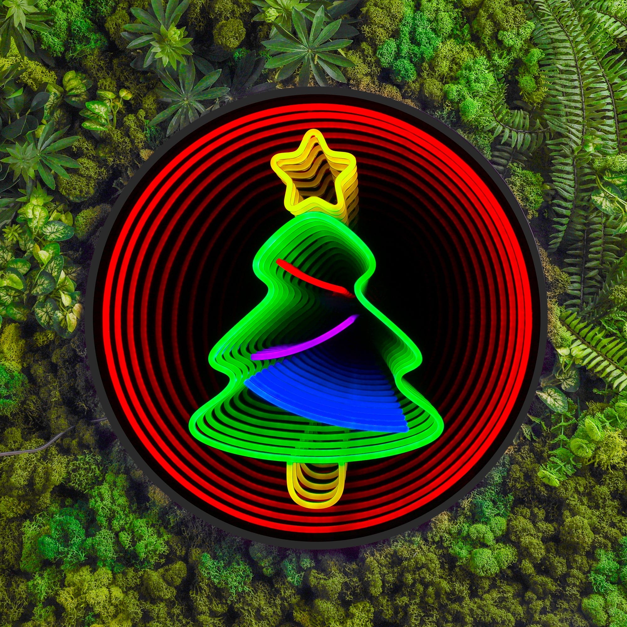 Christmas Tree Star Infinity Mirror LED Sign