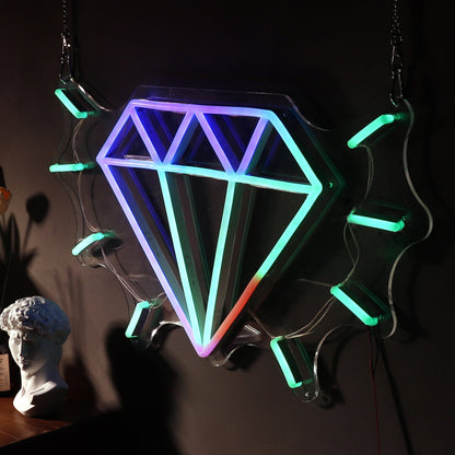 Diamond FloWill LED Neon Sign for Room
