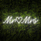Mr & Mrs Words Heart Neon Sign
