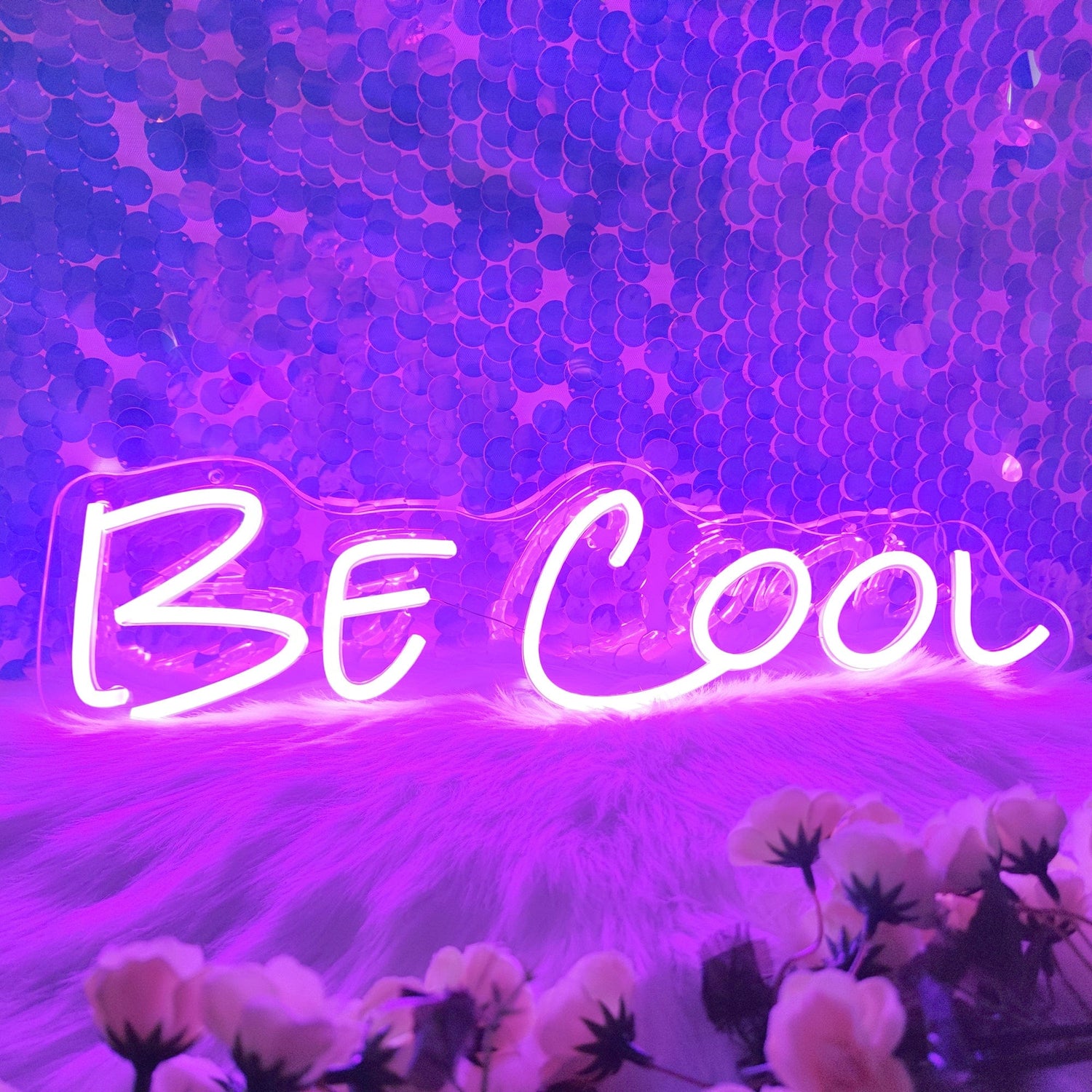 Purple Neon Sign Good Vibes Aesthetic Dimmable Light up -  Norway