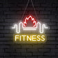 "FITNESS" Word Barbell Neon Sign
