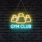"GYM CLUB" Words Kettlebells Gym Neon Sign