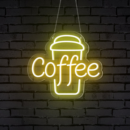 "Coffee" Word Cup Neon Sign