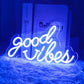 "Good Vibes" Words Neon Sign