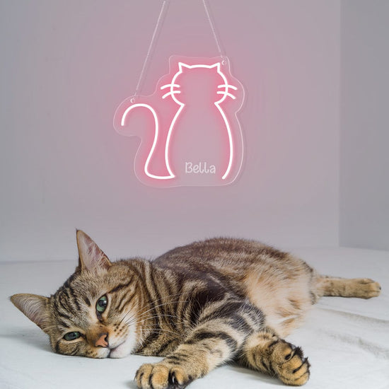 Neon Cat & Name Personalized Neon Sign