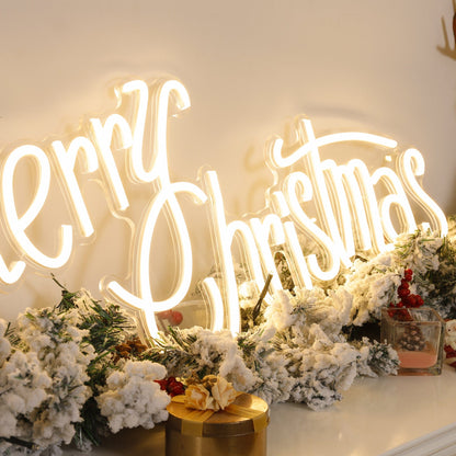 "Merry Christmas" Word Neon Sign