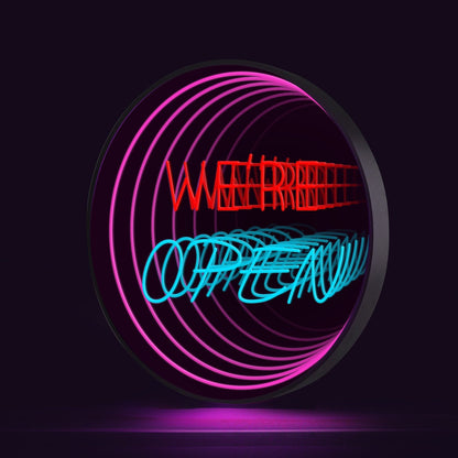 "WE'RE OPEN" Words Infinity Mirror LED Sign