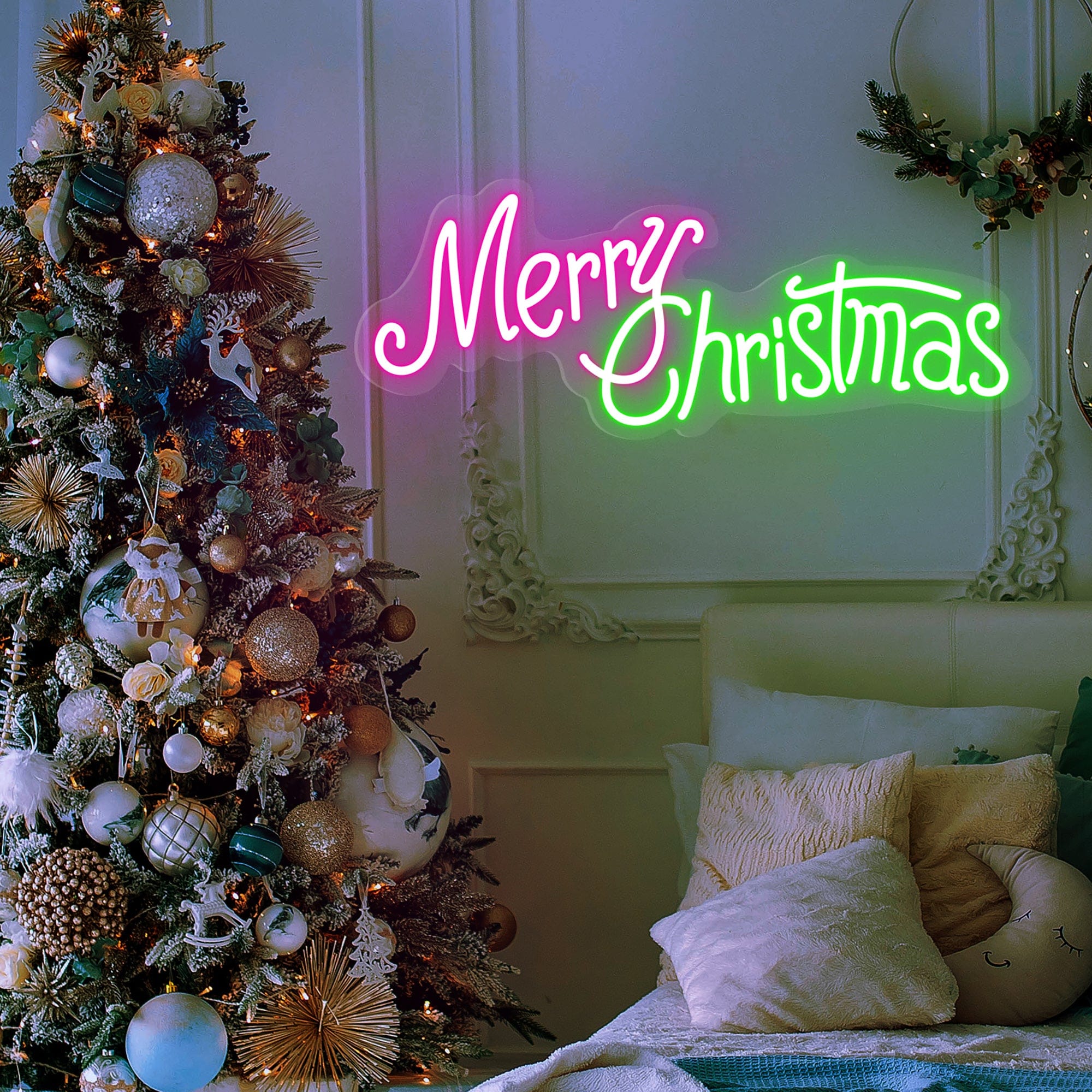 "Merry Christmas" Word Neon Sign