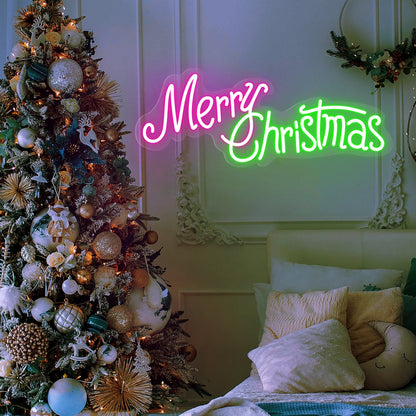 "Merry Christmas" Word Neon Sign