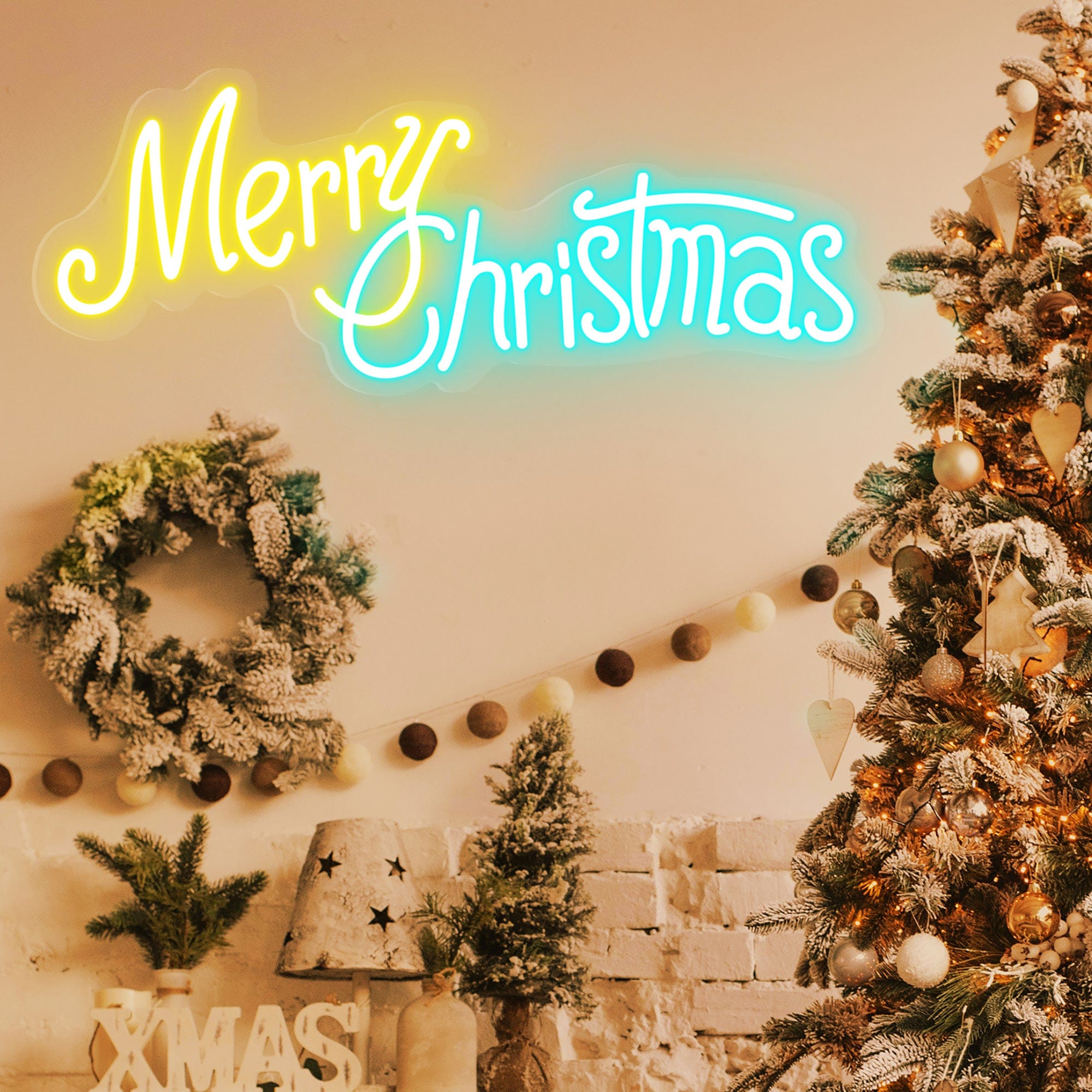 "Merry Christmas" Word Neon Sign