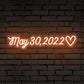 "Date" & Heart Personalized Neon Sign
