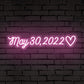 "Date" & Heart Personalized Neon Sign