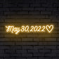 "Date" & Heart Personalized Neon Sign