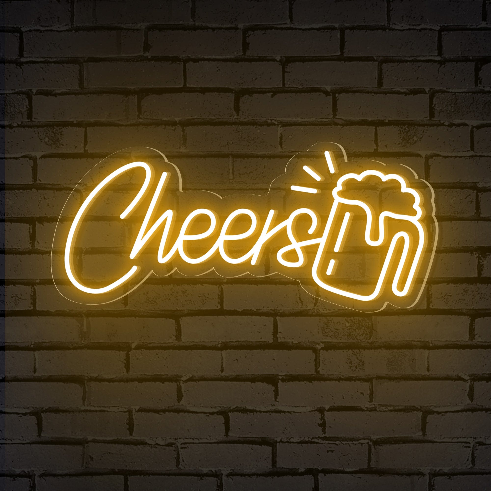 Bright Bright Pink & Yellow Cheers! Beer deals LED Bar Light Celebration Decoration