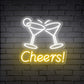 "Cheers!" Word Cocktail Glasses Neon Sign