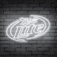 “Miller Lite” Words Brackets Neon Bar Sign
