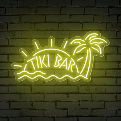 "TIKI BAR" Words Beach Theme Neon Sign