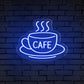 "CAFE" Word Hot Cup Neon Sign