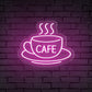 "CAFE" Word Hot Cup Neon Sign