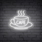 "CAFE" Word Hot Cup Neon Sign