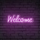 "Welcome" Word Lightning "O" Neon Sign