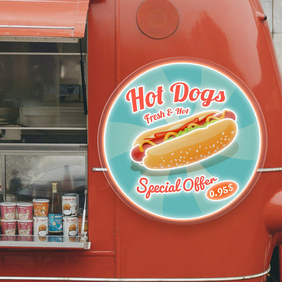 Hot Dog Logo Neon Sign