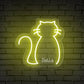 Neon Cat & Name Personalized Neon Sign
