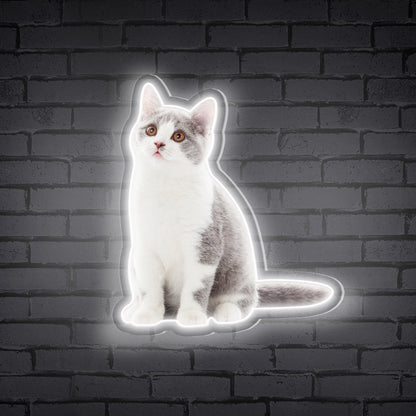 Neon Cat Portrait Personalized Neon Sign