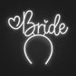 "Bride" Word Headband Heart Neon Sign