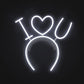 "I Heart U" Headband Neon Sign