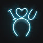 "I Heart U" Headband Neon Sign