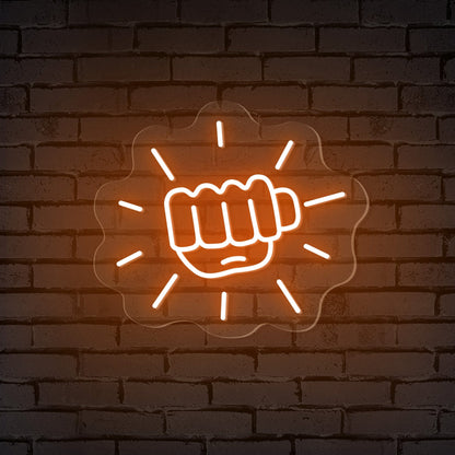 Fist Sparkle Gym Neon Sign