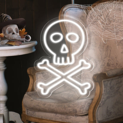 Skeleton Skulls Halloween Neon Sign